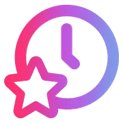 Custom clock and star icon
